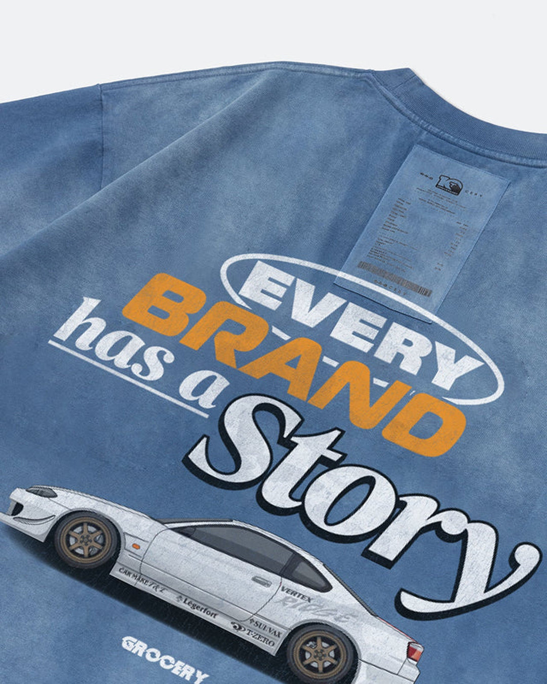 GROCERY x Tarmac Works Washed Graphic Tee - Faded Blue