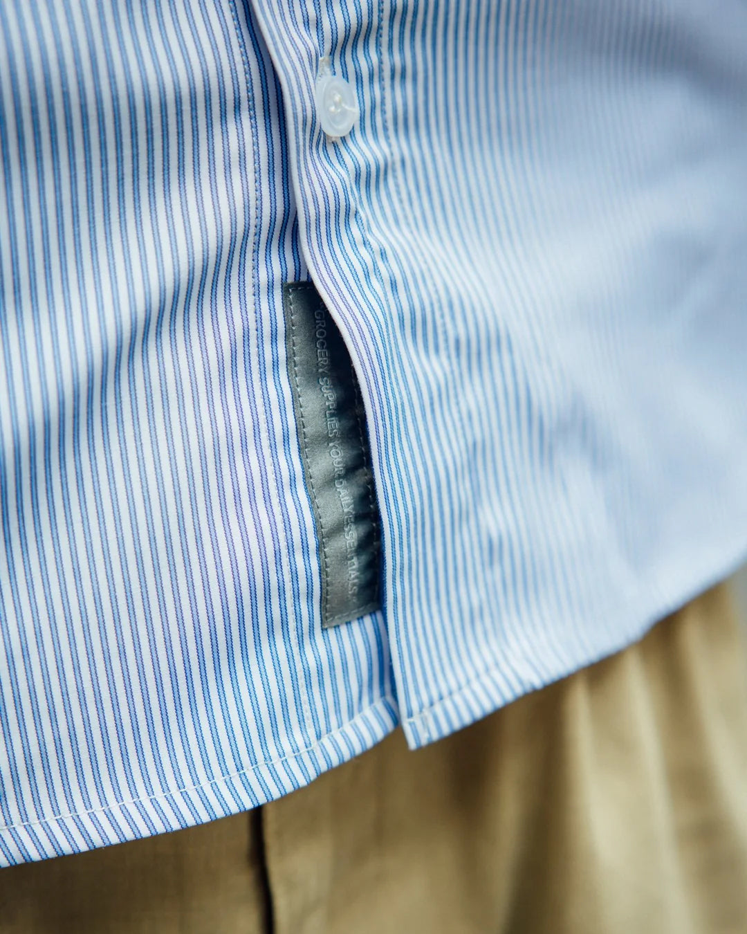 Pocket Short Sleeve Stripe Shirt - Blue