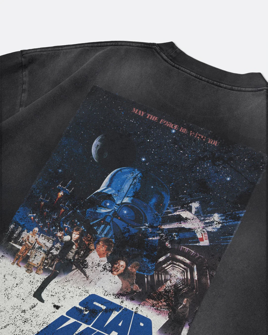 GROCERY STAR WARS A NEW HOPE 1977 JAPAN MOVIE POSTER TEE/ WASHED BLACK