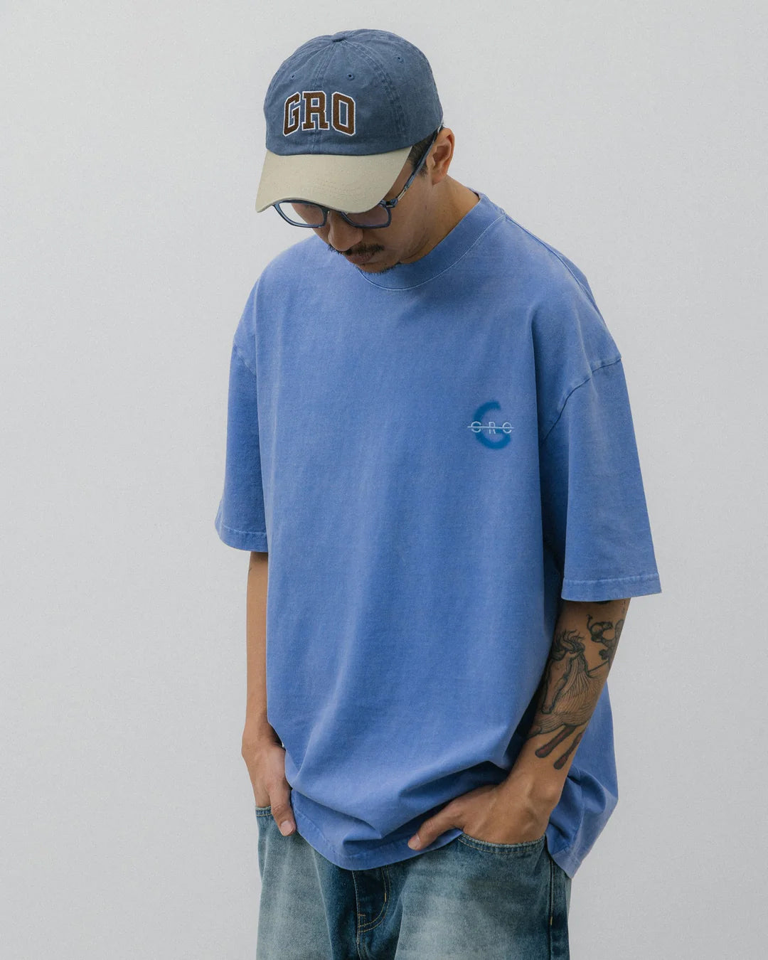 Snow Washed Small Logo Tee - Purple