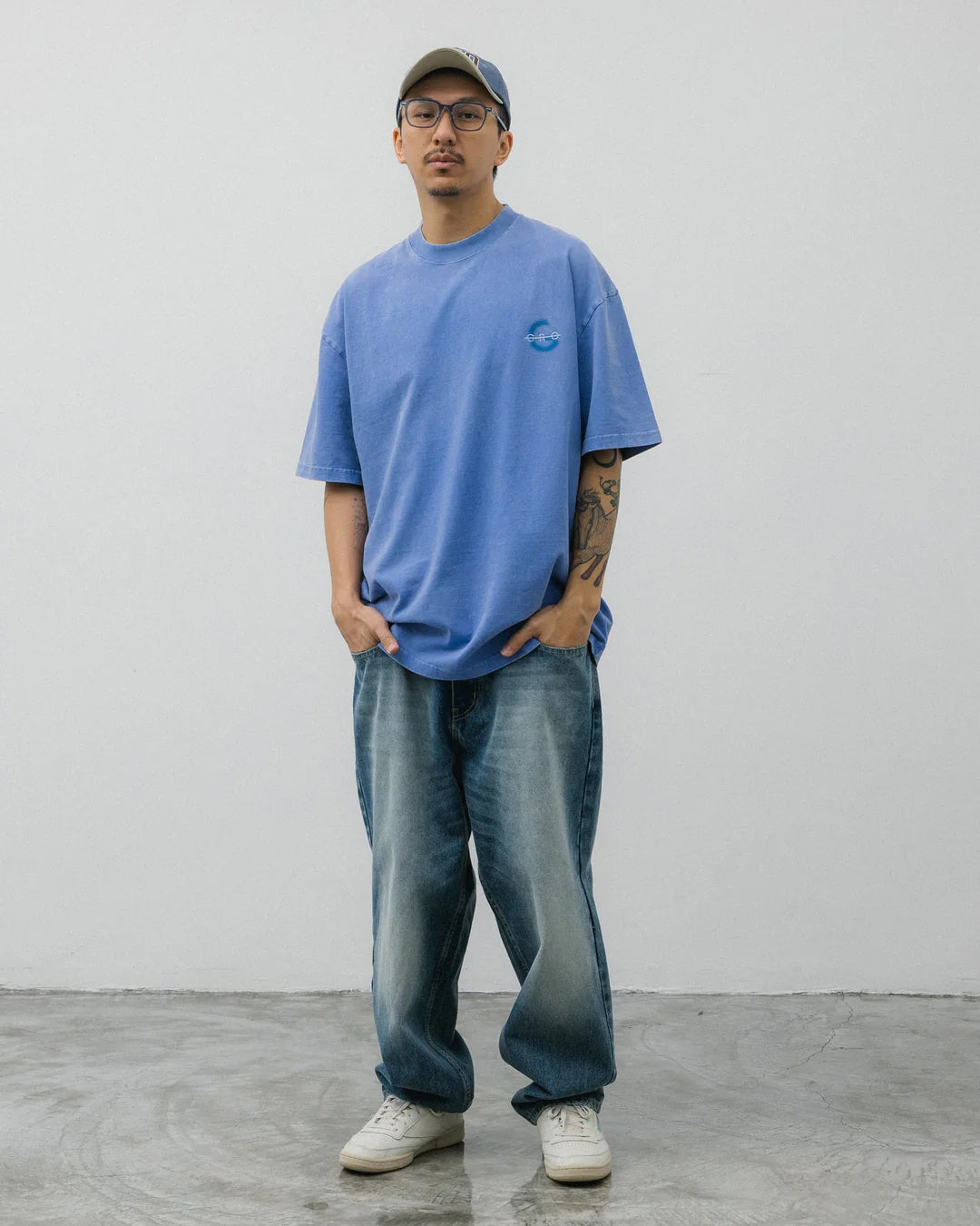 Snow Washed Small Logo Tee - Purple