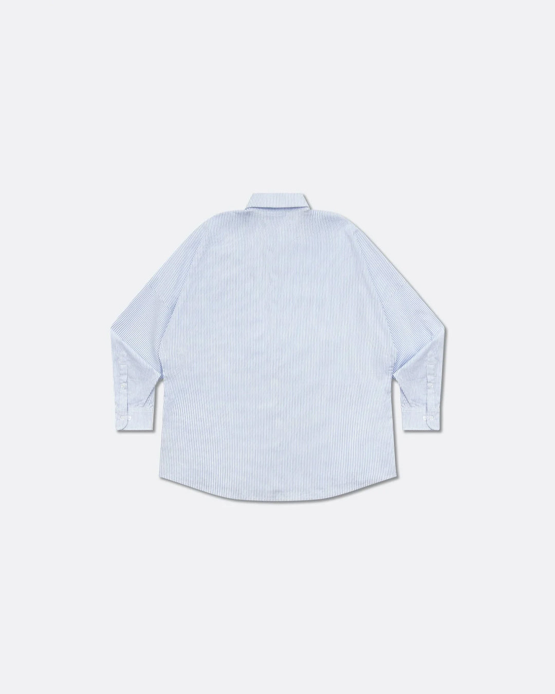 Double Pocket Oversized Oxford Shirt - Blue Stripe