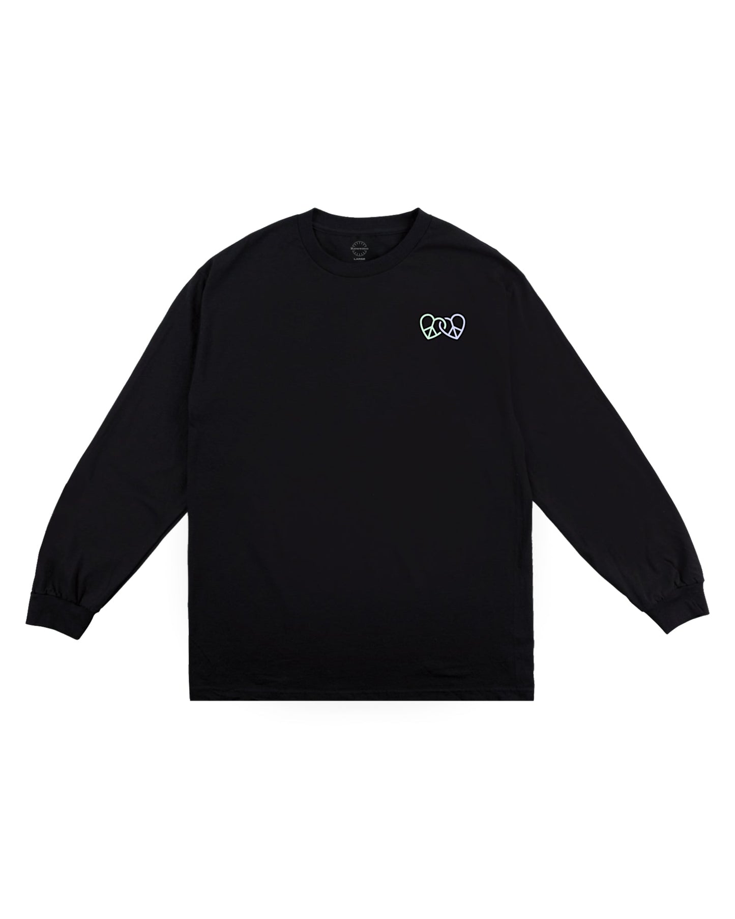 Valentine Rabbit Cat Long Sleeve Tee - Black