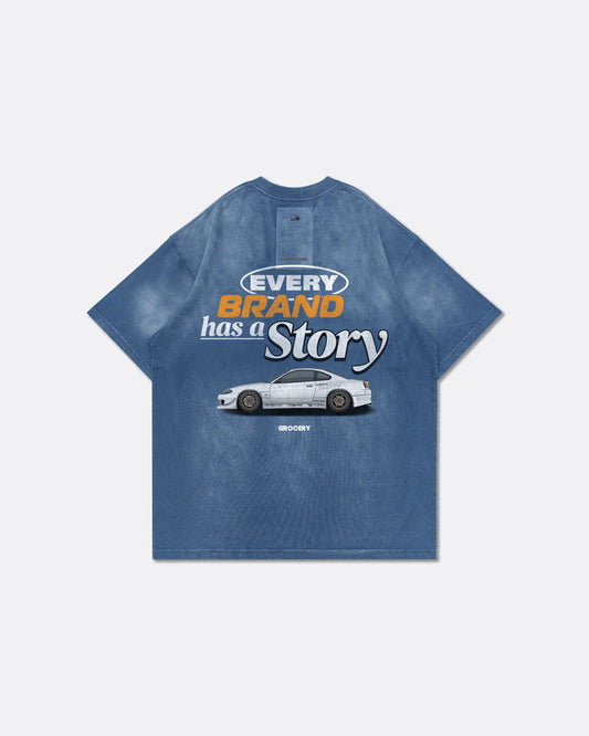 GROCERY x Tarmac Works Washed Graphic Tee - Faded Blue