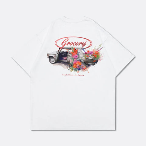 New Beginning Graphic Boxy Tee - White