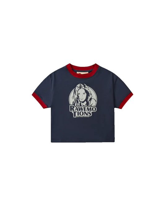 Raw Emotions Baby Tee - Navy