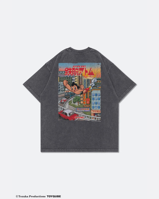 GROCERY x TOY QUBE ASTRO BOY HONG KONG POSTER TEE/ WASHED CHARCOAL