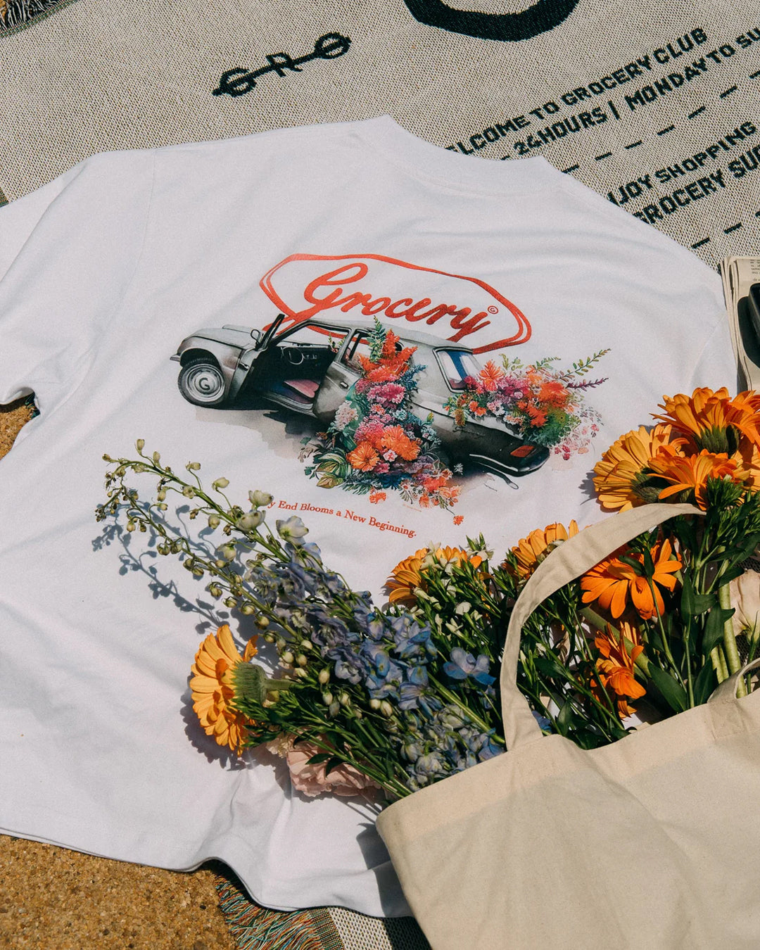 New Beginning Graphic Boxy Tee - White