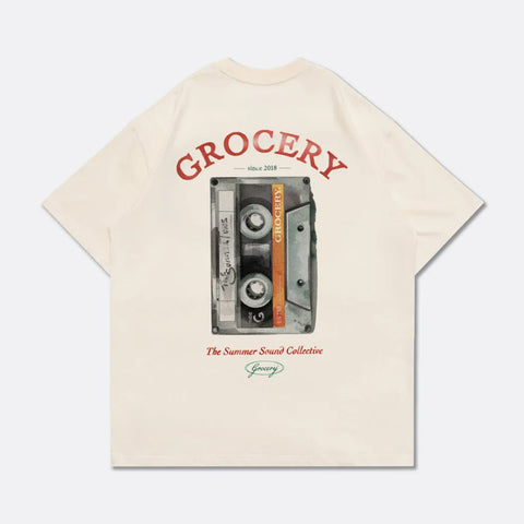 Summer Tunes Graphic Boxy Tee - Cream