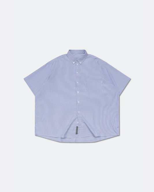 Pocket Short Sleeve Stripe Shirt - Blue