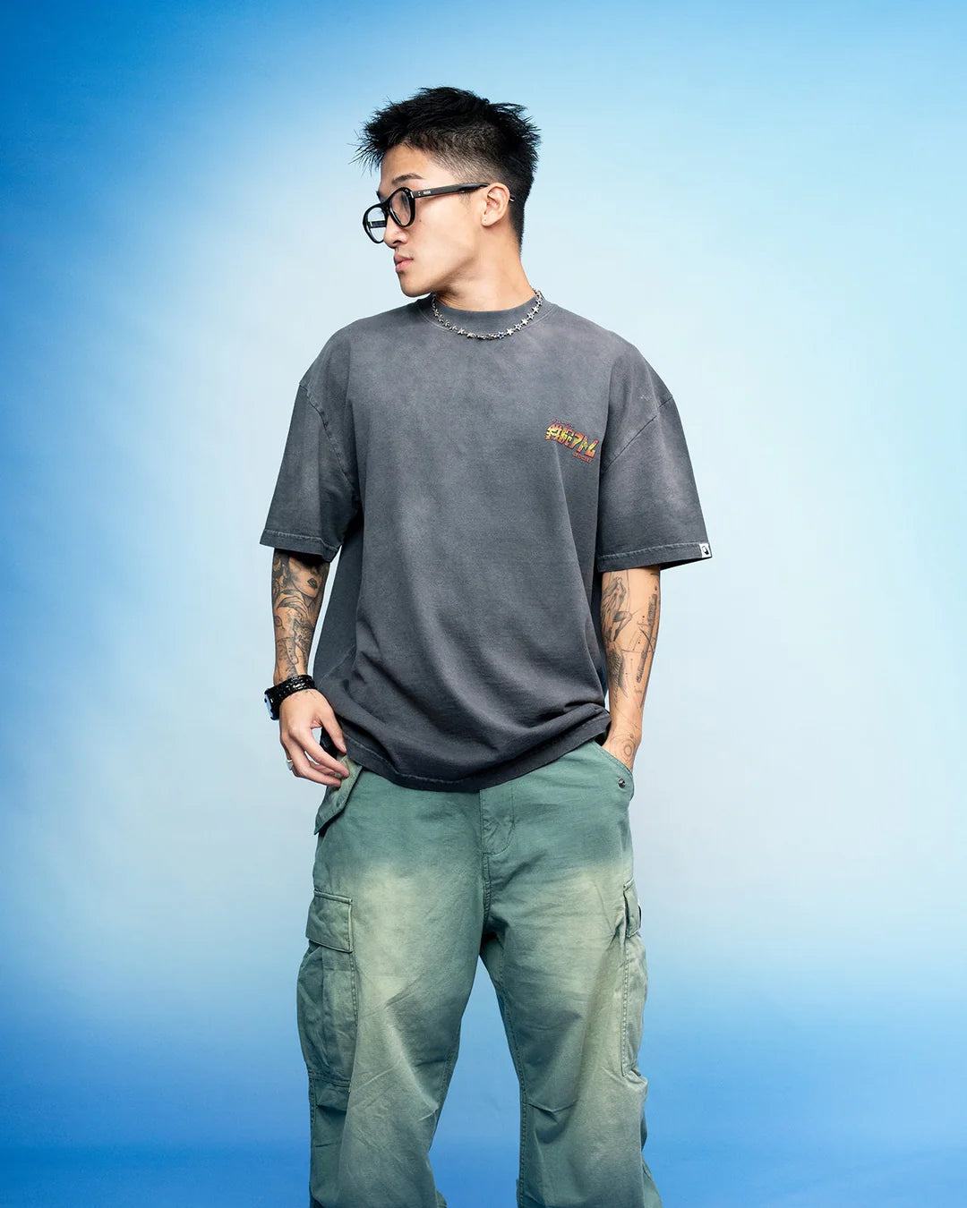 GROCERY x TOY QUBE ASTRO BOY HONG KONG POSTER TEE/ WASHED CHARCOAL