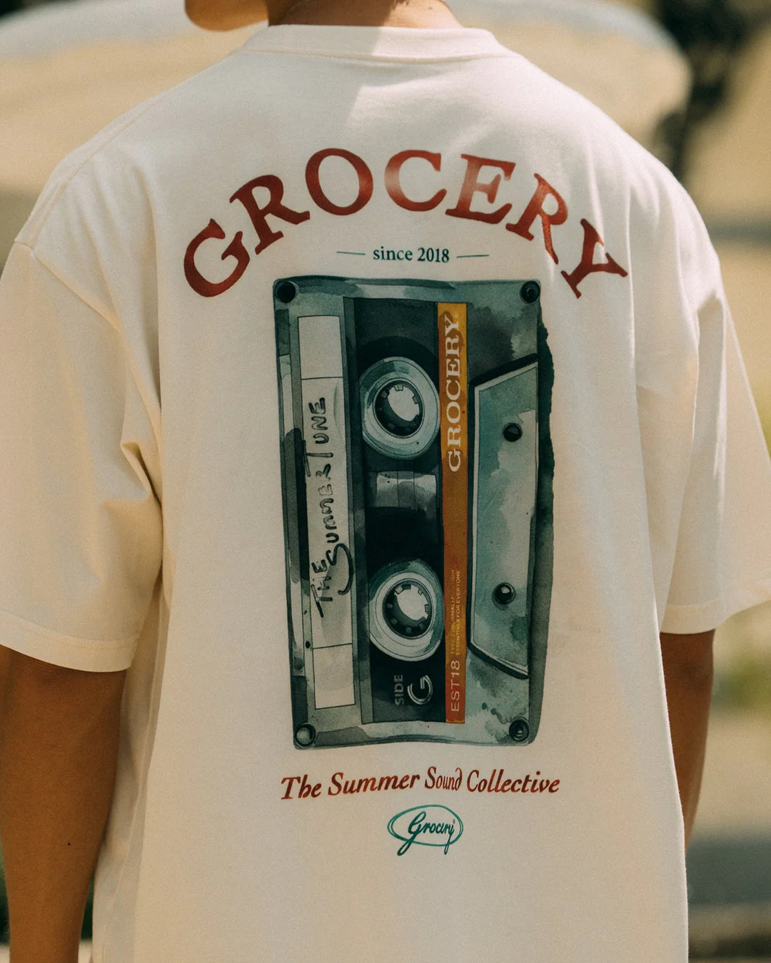Summer Tunes Graphic Boxy Tee - Cream