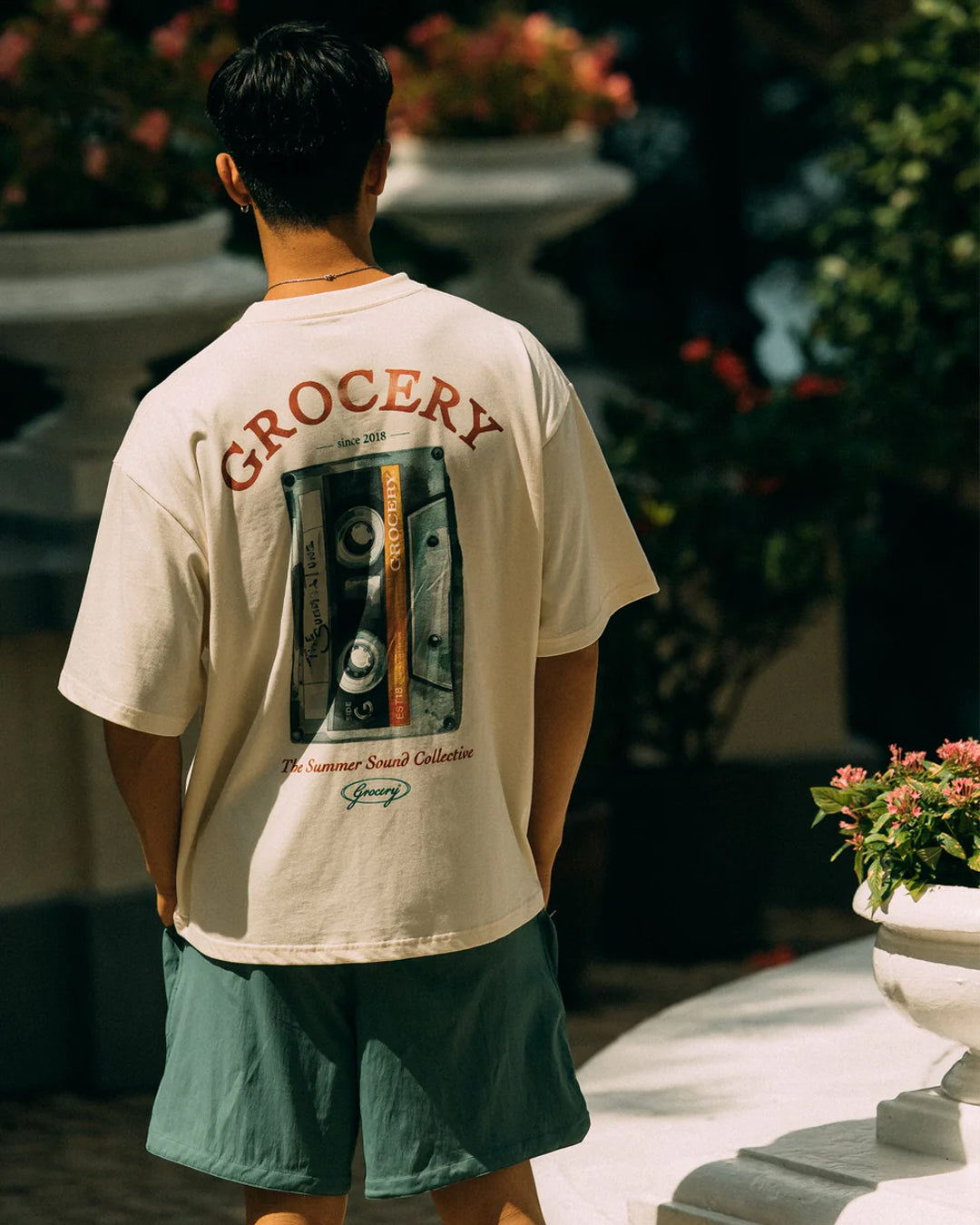 Summer Tunes Graphic Boxy Tee - Cream