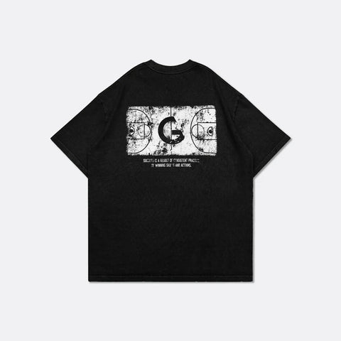Hoop Dream Washed Graphic Tee - Black