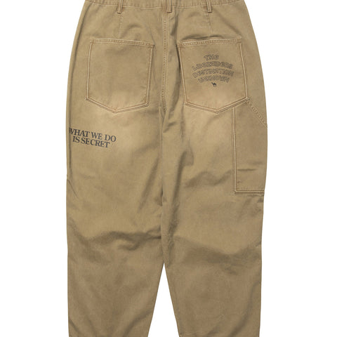 Handwriting Print Chino Sarrouel Pants - Beige