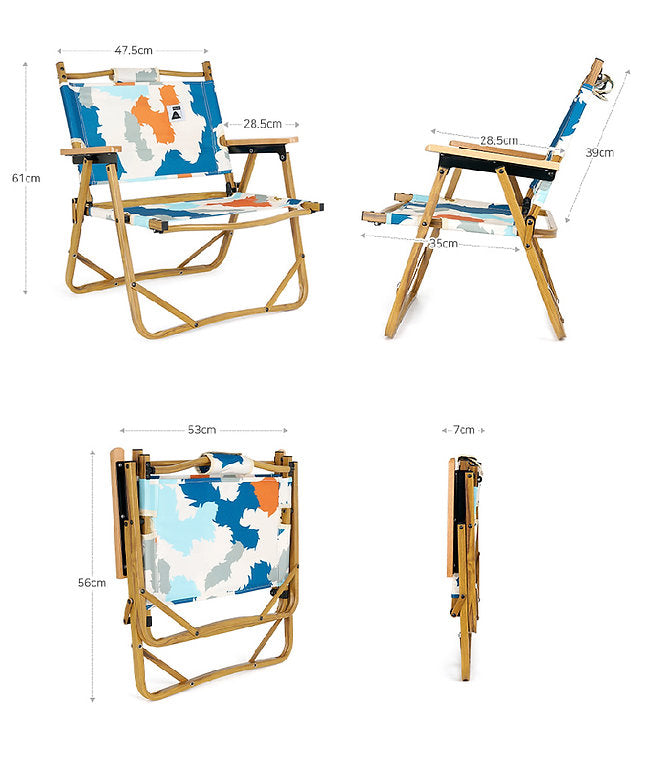 LIGHTWEIGHT CAMPING CHAIR -DRKBLUE CAMO