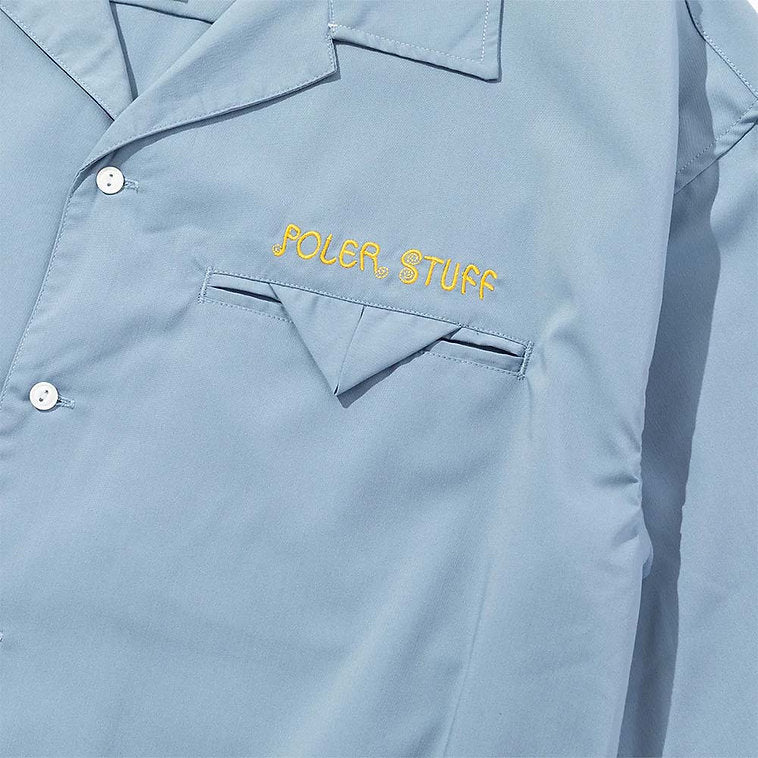 TOURIST TRAP RELAX OPEN COLLAR SHIRT-BLACK