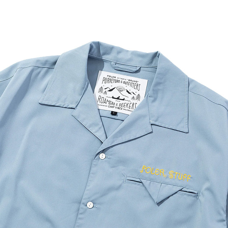 TOURIST TRAP RELAX OPEN COLLAR SHIRT-BLUE