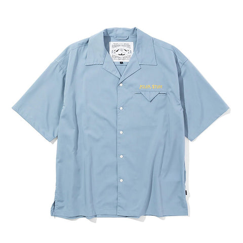TOURIST TRAP RELAX OPEN COLLAR SHIRT-BLUE