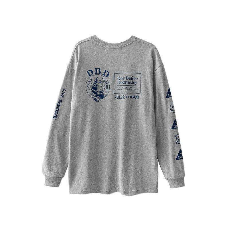 POLeR® X Filter017® DBD Logo Long Sleeves Tee  / Gray