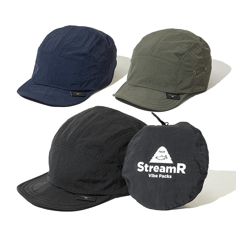 Poler x Tonedtrout StreamR Packable Cap- Blue grey