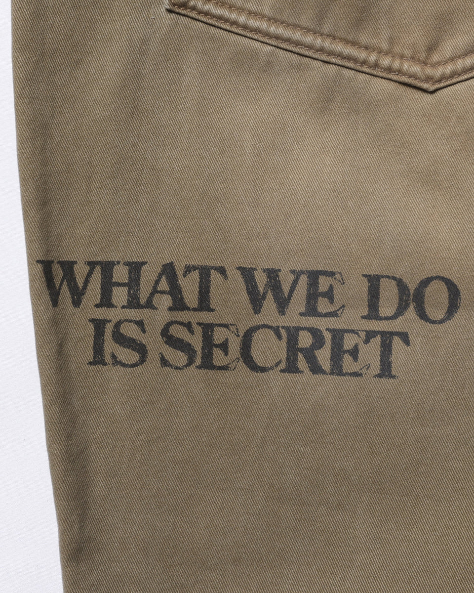 Handwriting Print Chino Sarrouel Pants - Beige