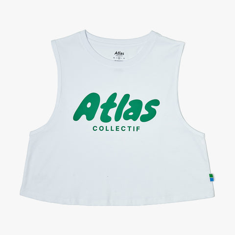 Amoeba WMNS Crop Tank White