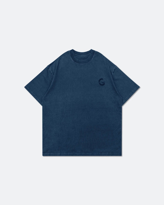 Snow Washed Small Logo Tee - Navy