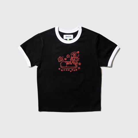 Happy Mini Ringer Tee - Black
