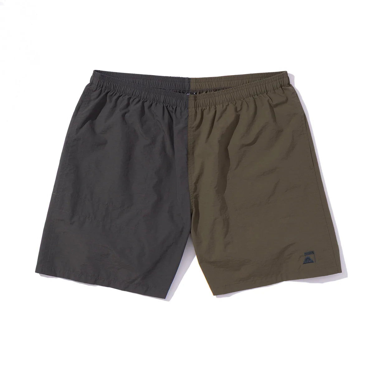 NYLON WIDE STUFF SHORTS - OLIVE/GRAY