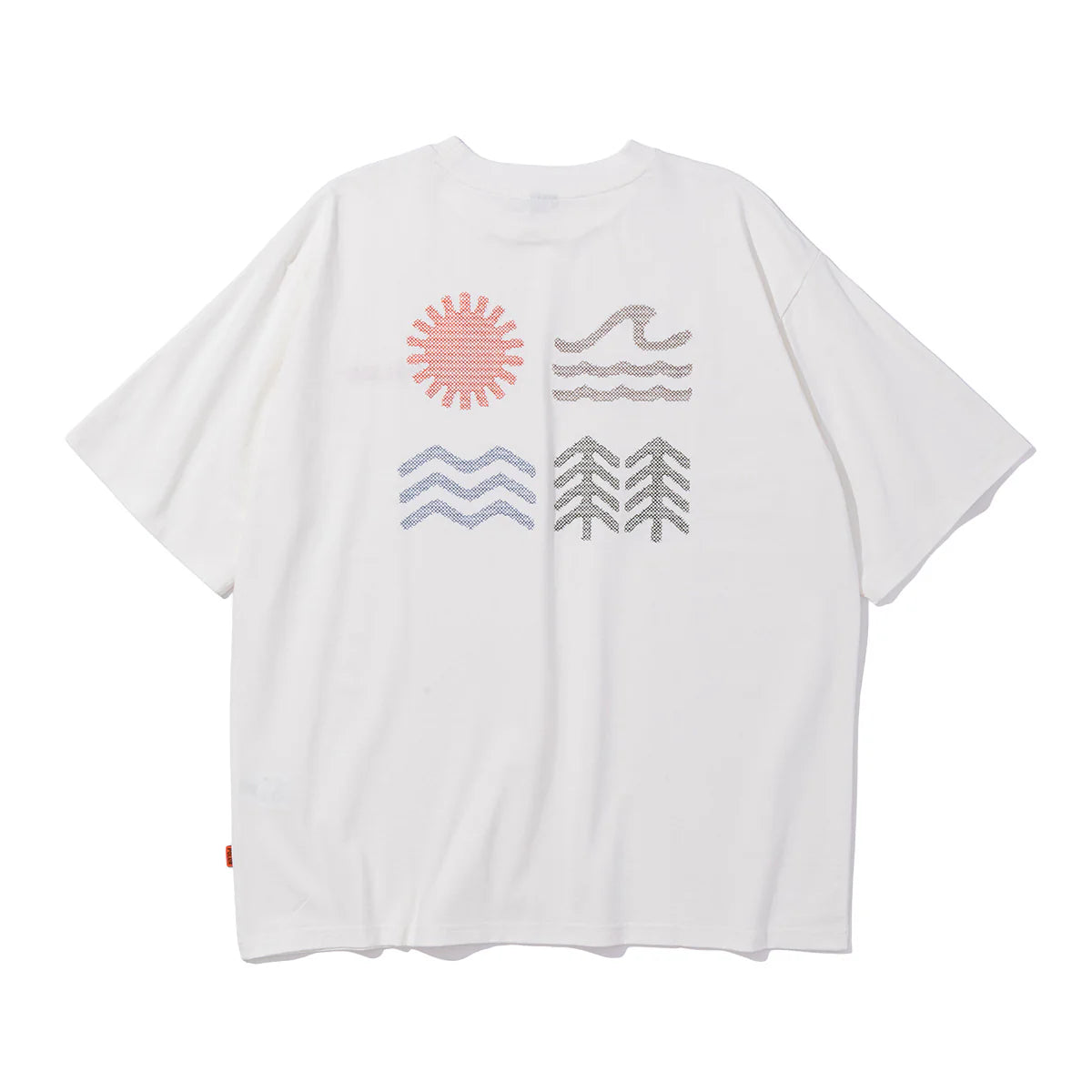 PRM CLOTH STITCH EMB TEE - WHITE