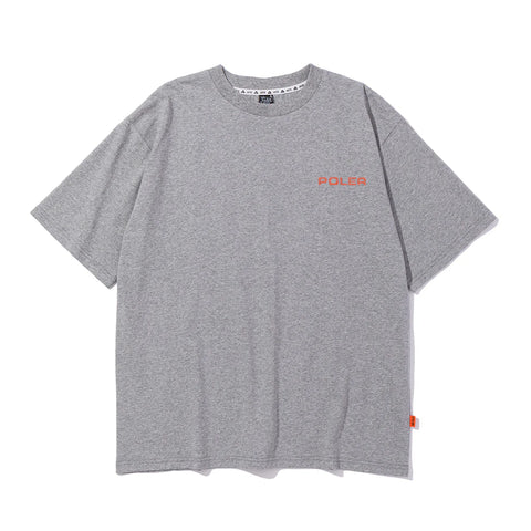 PRM CLOTH STITCH EMB TEE - ASH GRAY