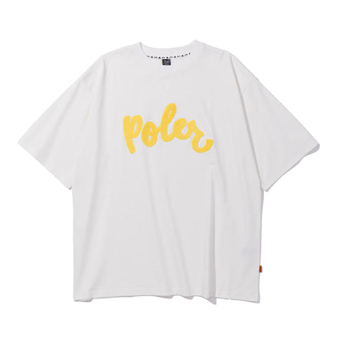 PRM PLR CHENILLE EMB TEE - WHITE