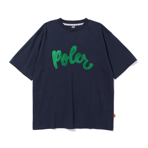 PRM PLR CHENILLE EMB TEE - NAVY