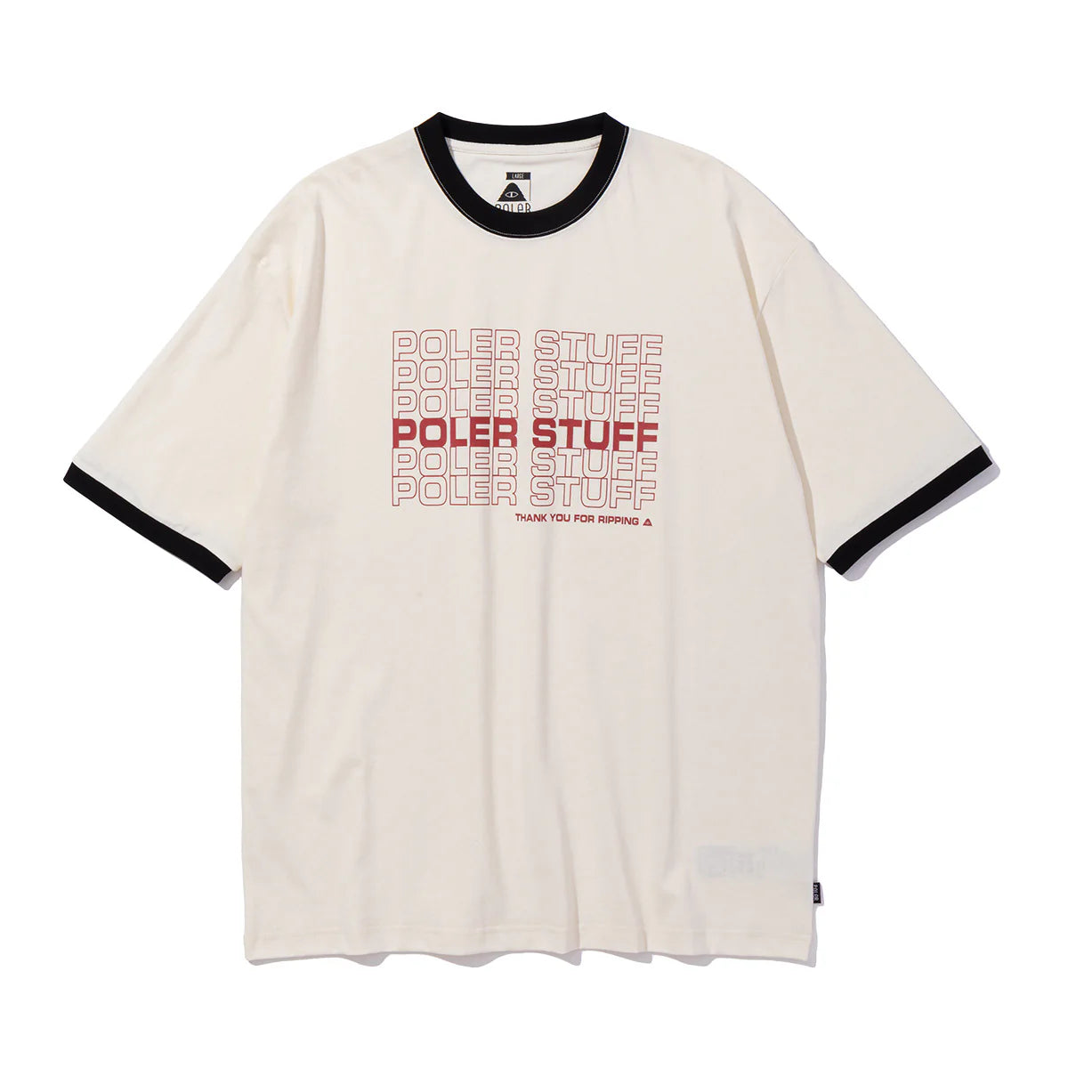 POLER T.HANKS TRIM TEE - OFF WHITE/BLACK