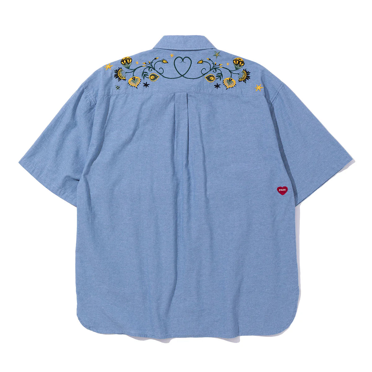 EMB POCKET CHAMBRAY S/S - SAX