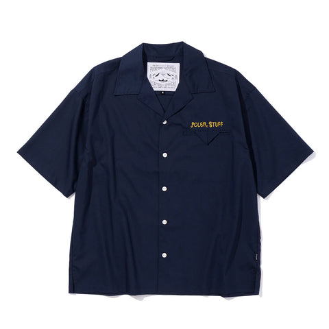 TOURIST TRAP RELAX OPEN COLLAR SHIRT - NAVY