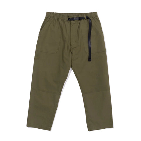 COTTON POPLIN BAKER PANTS -  OLIVE