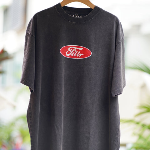 FILTR MOTORS TEE - FADED WASHED BLACK