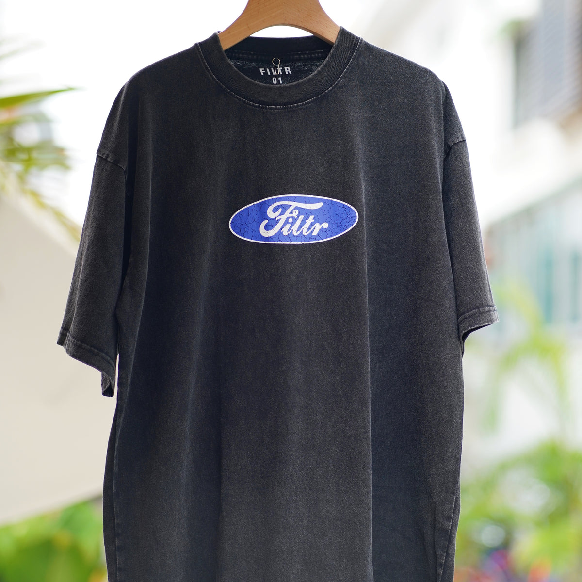FILTR MOTORS TEE - FADED WASHED BLACK