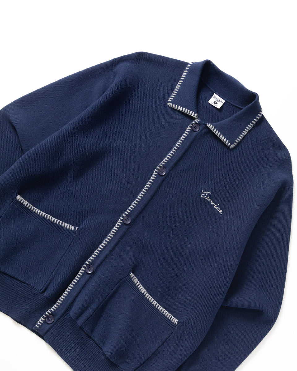 Blanket Stitch Cardigan - Navy
