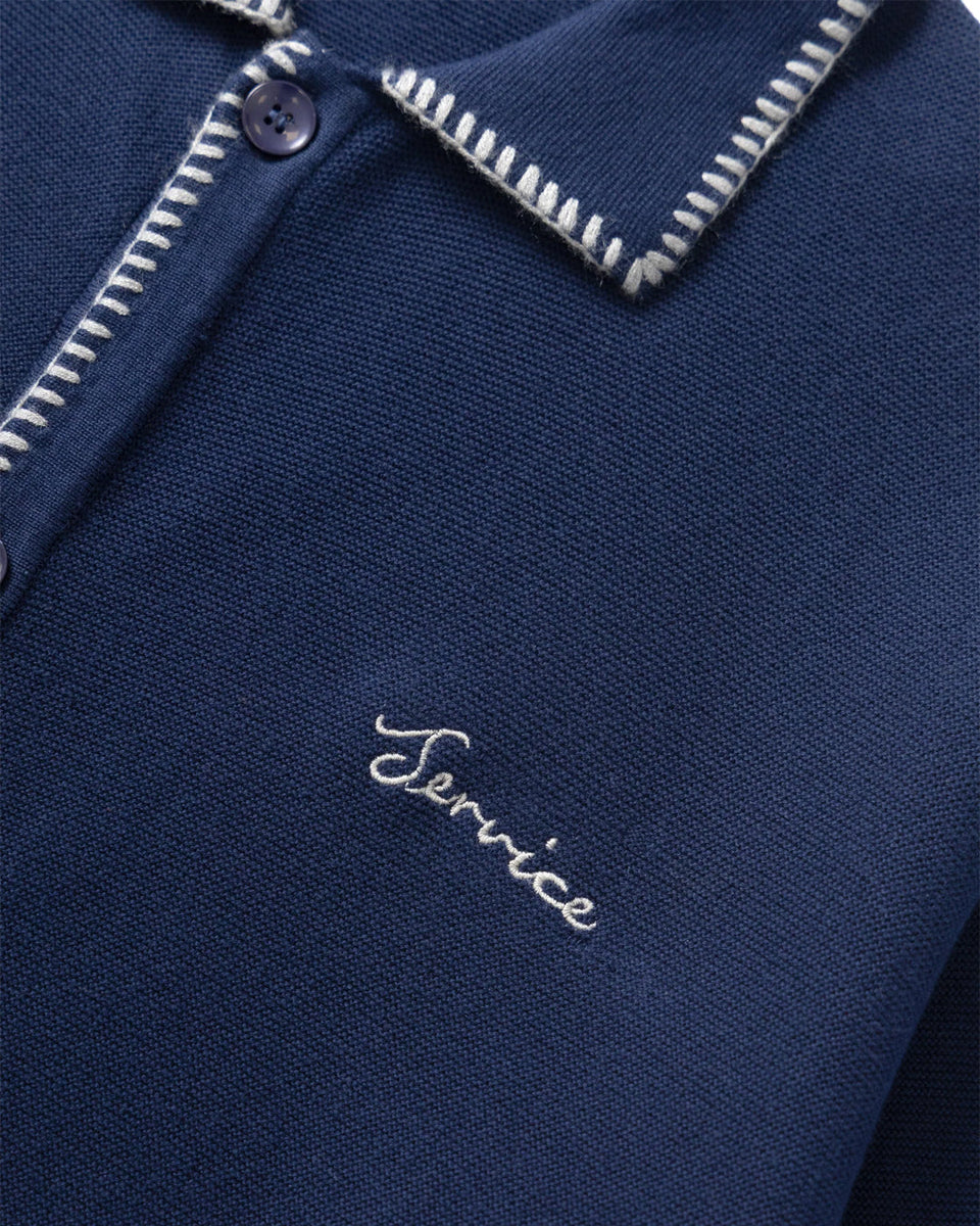 Blanket Stitch Cardigan - Navy