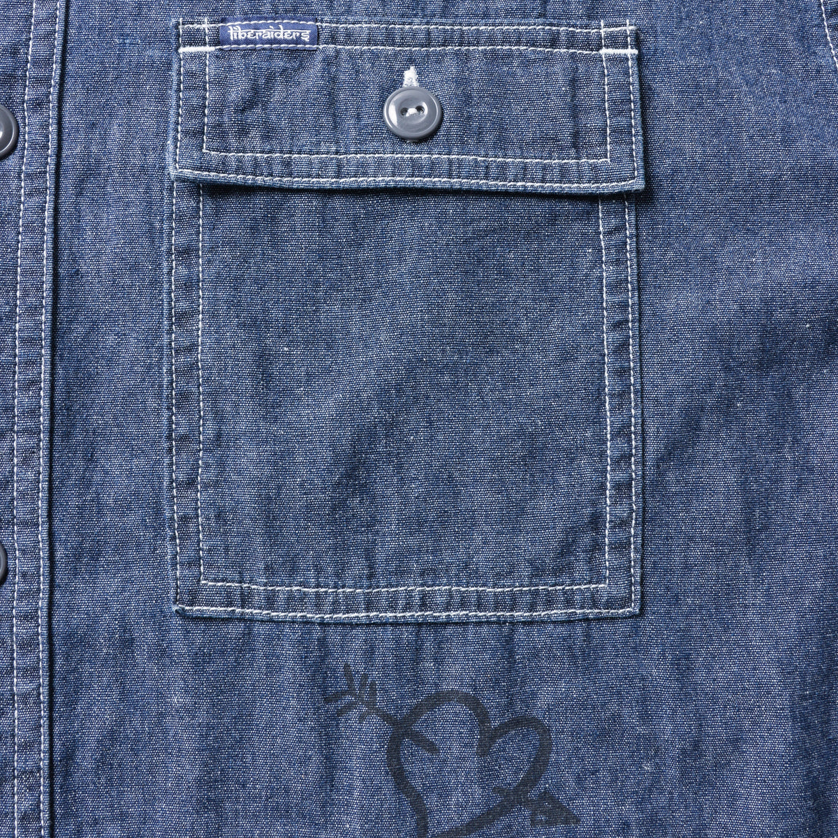 HIPPIE CHAMBRAY SHIRT - HARD WASH