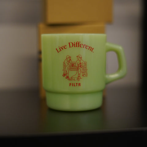 Live Different Milk Glass Mug - Green