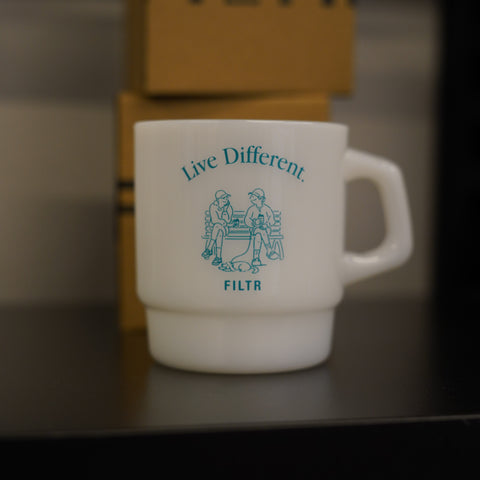 Live Different Milk Glass Mug - White