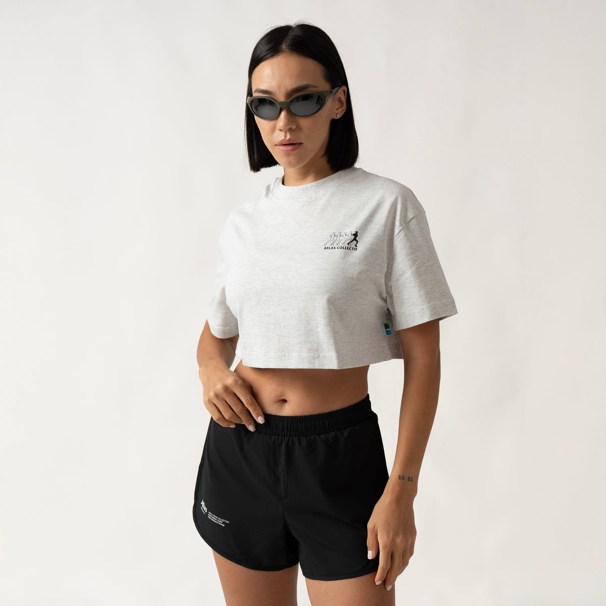 (R)unwind Organic Cotton WMNS Crop Top Heather Grey