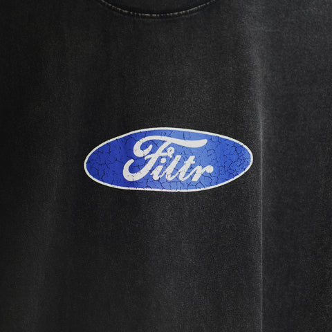 FILTR MOTORS TEE - FADED WASHED BLACK