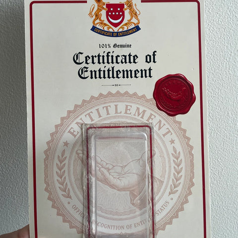 Certificate of Entitlement