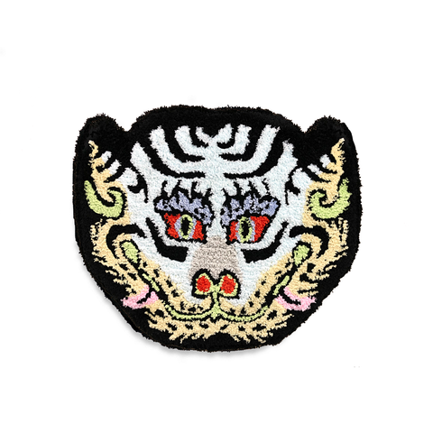 Mascot Tiger Head Rug - Pastel Blue