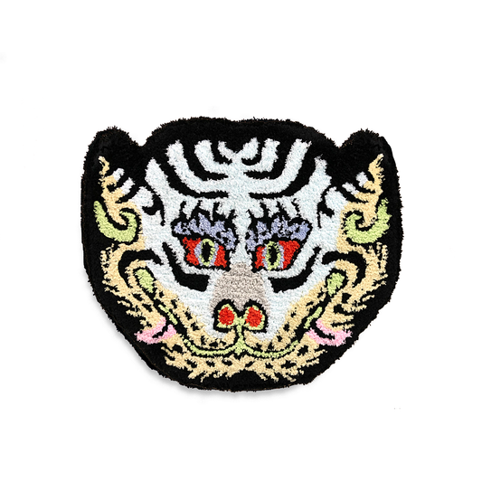Mascot Tiger Head Rug - Pastel Blue